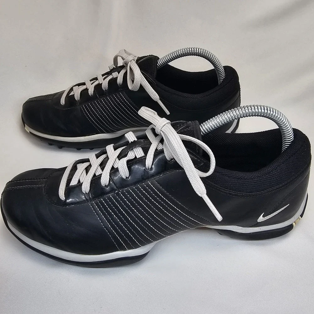 Nike Delight Women's Golf Shoes Size 9 Black White Leather Soft Spikes 335938-00